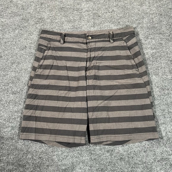 lululemon athletica Gray Striped Athletic Shorts - Picture 1 of 8